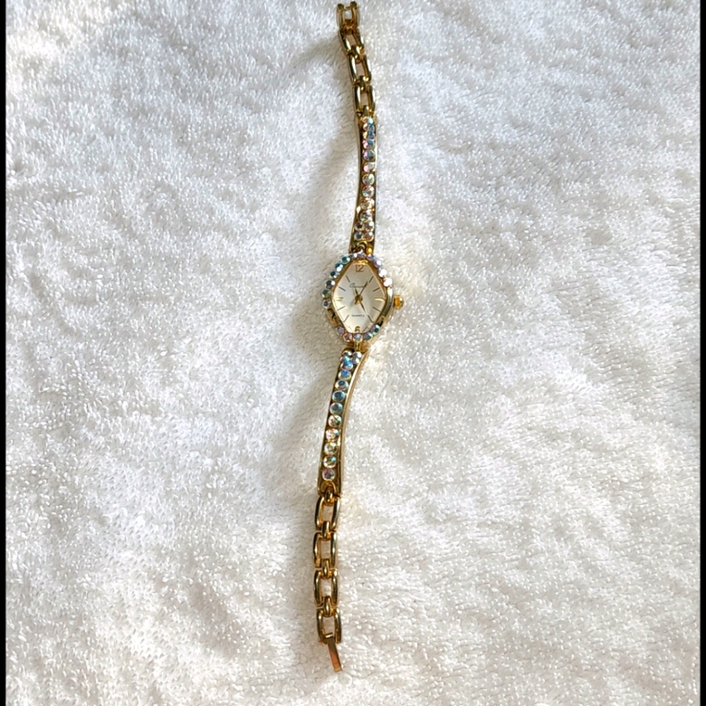 Vintage rhinestone embellished watch